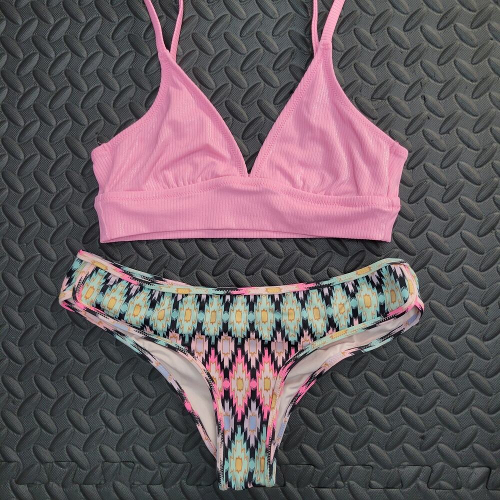 Victoria's Secret Aerie Bikini Aztec Tribal Glitter Y2K Spring Break Summer